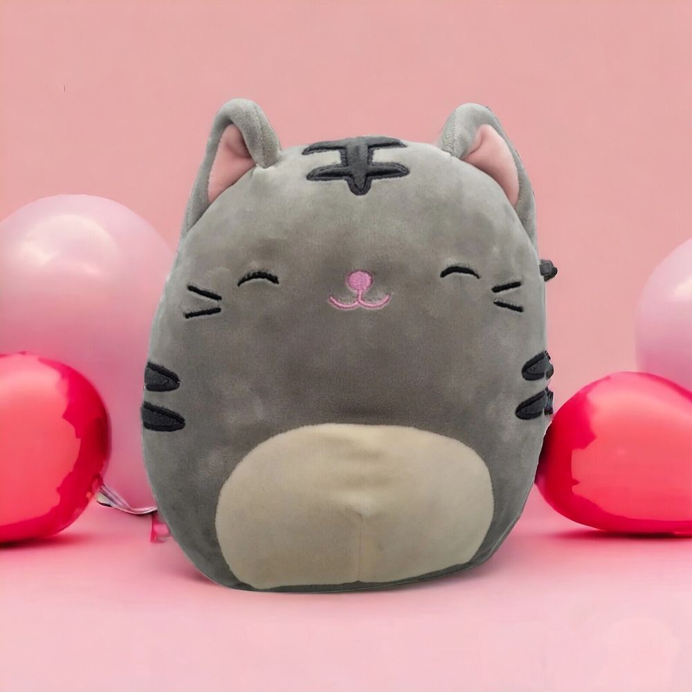 2018 Kellytoy Tally the Tabby Cat 8" Plush Toy Stuffed Animal Gray